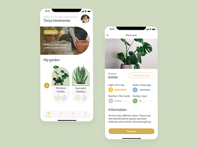 Mobile application for taking care of houseplants / pt01 application eco ecology green home plants mobile mobile app plants ui ui design ux ux design