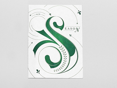 Tis The Season Letterpress Card hand lettering handmade holiday holiday card letterpress letterpressed typography