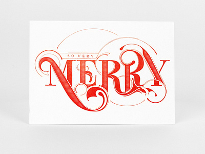 So Very Merry Letterpress Card design hand lettering handmade holiday holiday card letterpress letterpressed typography