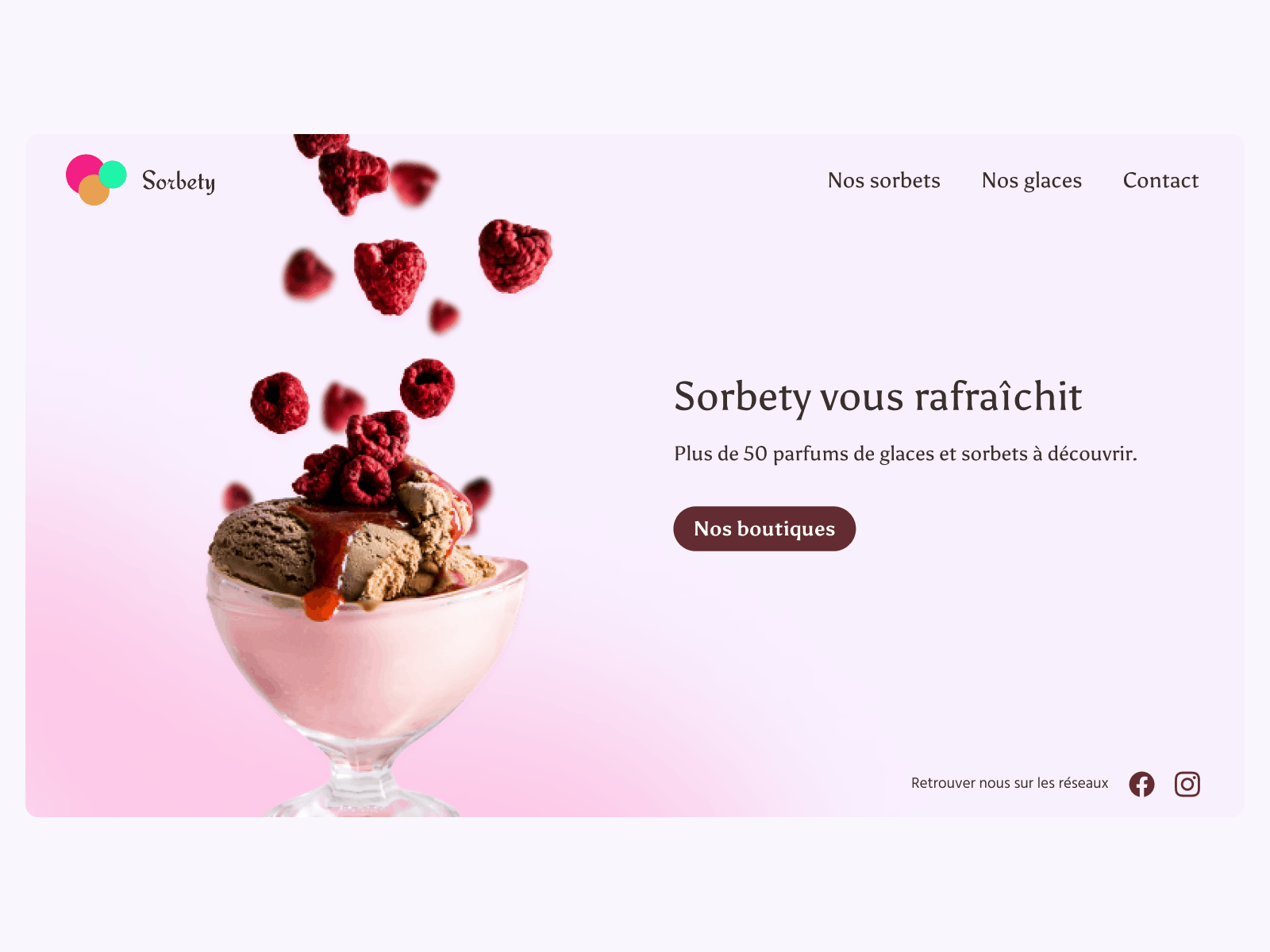 Sorbety branding colourful design figma icecream ui ux webdesign website