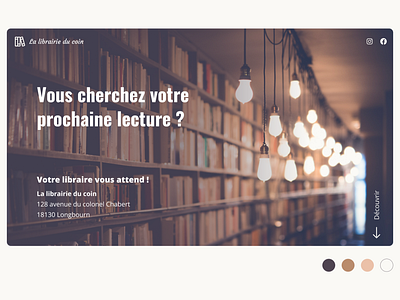 La librairie du coin books bookstore brown darkacademia design figma graphic design reading ui ux webdesign website