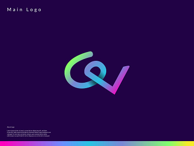 C+V Modern Letter Logo Design Template