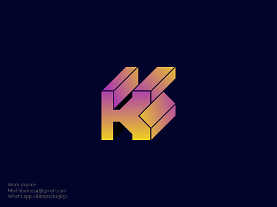 Cubic Modern K Letter Logo Branding Identity