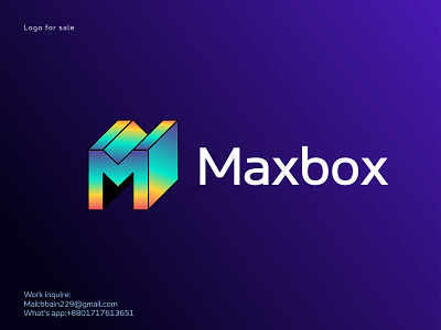 Box Modern M Letter Logo Branding Identity 3d a b c d e f g h i j k l m n o p abstract logo brand identity branding colorful logo company logo design graphic design icon illustration logo logo design logo maker m letter mark modern logo symbol ui unique logo