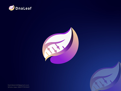 Dna Leaf Modern Abstract Logo Design