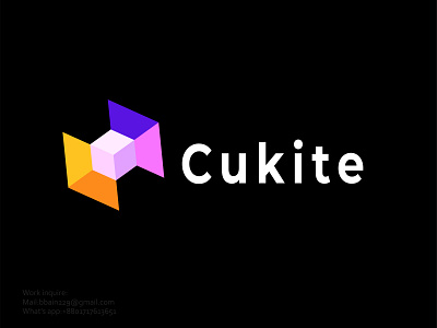 Cukite Abstract Modern Logo Concept 3d abstract logo animation branding colorful logo company logo design free vector design graphic design icon illustration kite logo logo logo design logo maker mark modern logo symbol ui unique logo