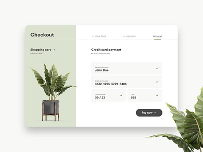 Credit card checkout concept checkout credit card design e comerce