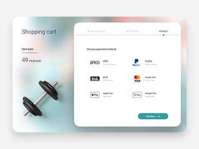 Gym online checkout concept