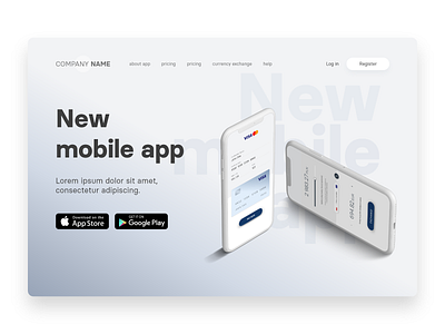 Mobile app landing page concept