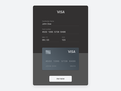 credit card dark mode concept