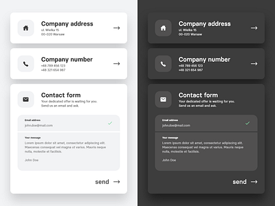 contact section light & dark mode