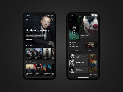 Movie app design dark mode mobile app mobile app design mobile application mobile design mobile ui movie app