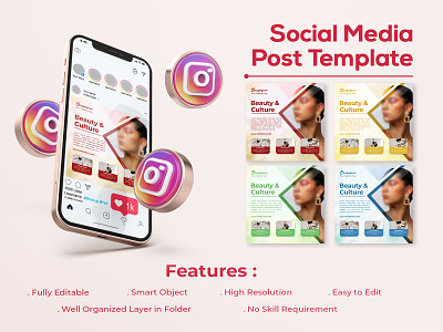 Social Media Post Template ad design advertisement design branding creative dribbble graphic design instagram instagram template socialmedia vector