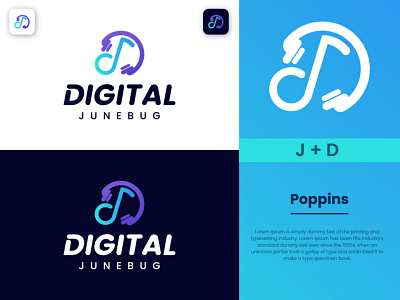 Digital June Bug - Music Logo Design brand design brand logo branding business logo company logo creative logo design graphic design illustration logo logo creation logodesign modern logo modern music logo music logo