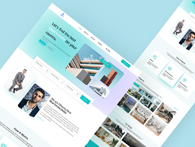 Real Estate Website Design design landing page modern home real estate real estate website ui uiux website