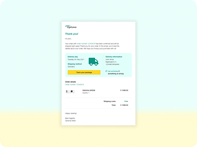 DailyUI #017 Email Receipt confirmation customer support dailyui dailyui017 dailyuichallenge delivery design email order receipt ui ux web webshop