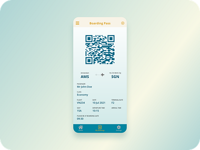 DailyUI #024 Boarding Pass app boarding pass booking dailyui dailyuichallenge design mobile plane ticket travel ui
