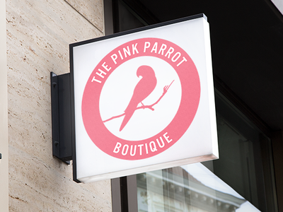 The Pink Parrot Boutique Logo apparel bird brand branding clothing debut design illustration logo pink pink bird pink logo vector