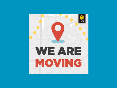 Design for a Moving Flyer at UCF icon typography illustration vector design