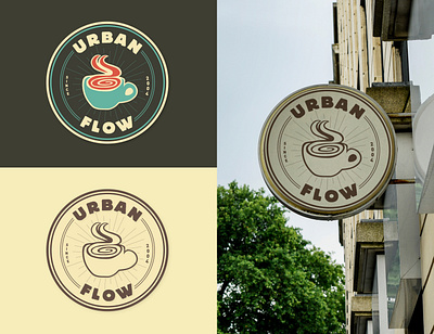 Urban Flow Coffee branding concept design graphic design illustration logo logo design
