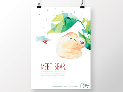 illustrated poster: bear for buns
