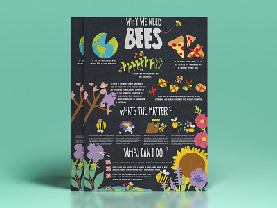 infographic: why we need bees illustration infographic infographic design paperart papercut poster print typography