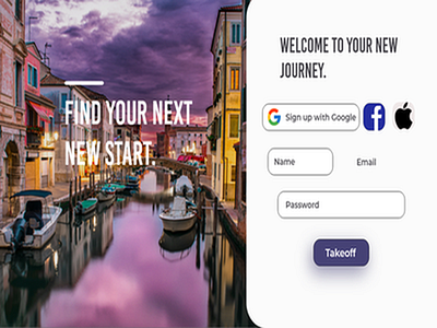 Travel Sign Up Web Page app branding design graphic design illustration ui ux vector web