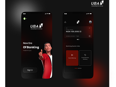 UBA Bank App design.