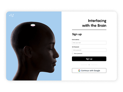 Neuralink Sign up form branding design ui ux