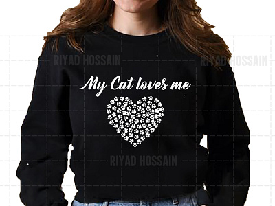 My Cat Loves me tshirt design