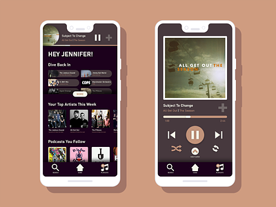 DailyUI 009 - Music Player app design ui ux
