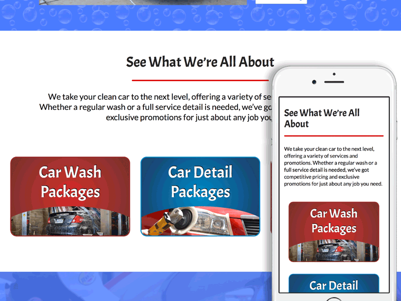 Brentwood Auto Spa Live car wash gif graphic web design
