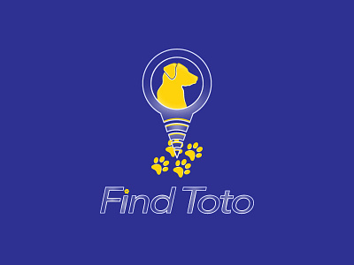 Find Toto Logo Redesign alert blue brand dog illustrator logo pet yellow