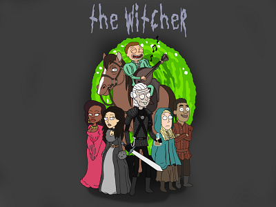 The Witcher Rick and Morty Style (Netflix Series) branding character design digital draw drawing illustration minimal tutorial