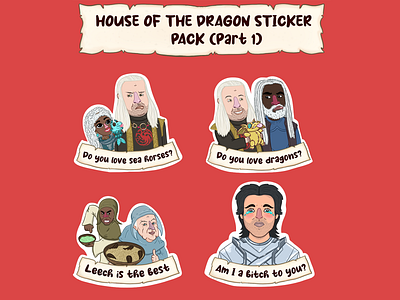 House of the Dragon Sticker Pack (Part-1)-1 gameofthrones got hotd houseofthedragon sticker stickerdesign