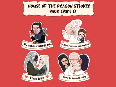 House of the Dragon Sticker Pack (Part-1)-2 gameofthrones got hotd houseofthedragon sticker stickerdesign