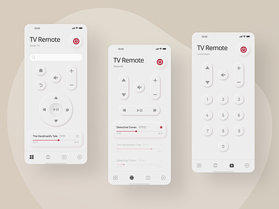 Smart TV Remote Control app mobile neumorphism remote remote control smart home smart tv ui