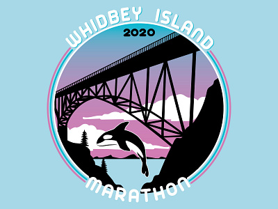 Whidbey Island Marathon 2020 apparel graphics branding design illustration illustrator logo minimal