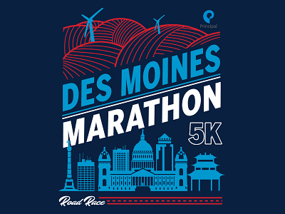 Des Moines Marathon apparel graphics branding design illustration illustrator typography vector