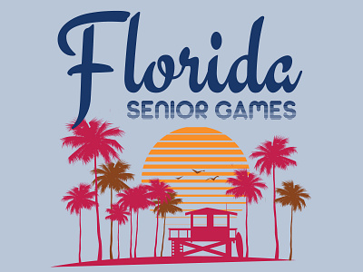 Florida Senior Games Tee Concept 2 apparel graphics art branding design illustration illustrator logo minimal typography vector