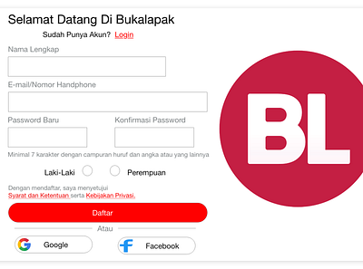 Bukalapak Sign Up (Belajar)