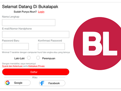 Bukalapak Sign Up (Belajar)