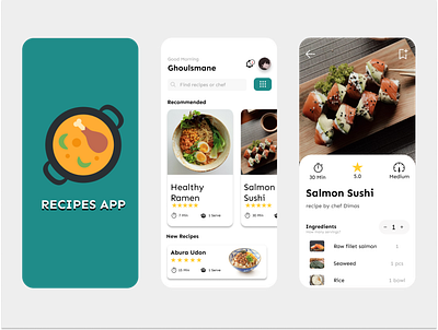 Recipes App learn recipesapp simple uiux design