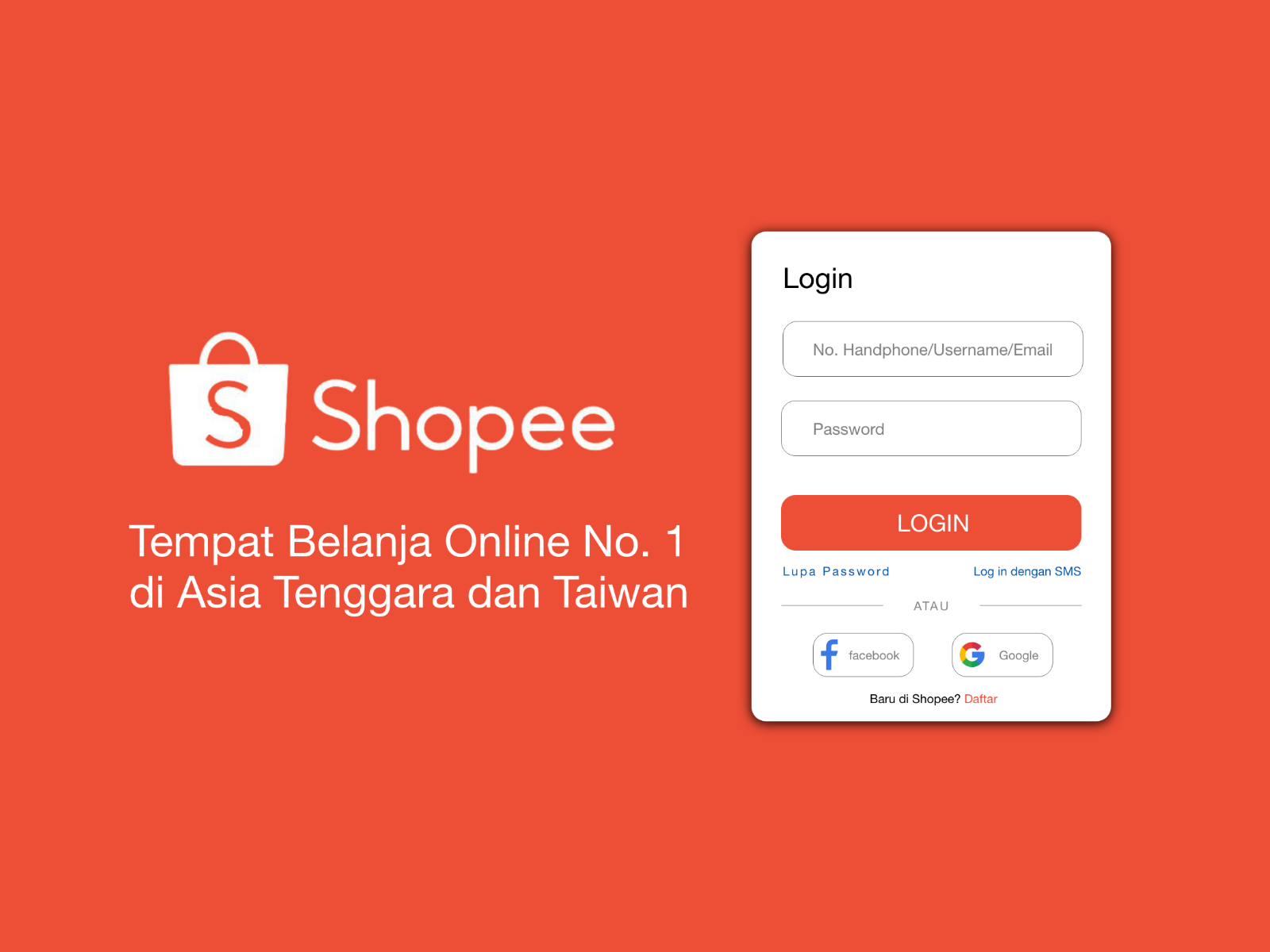 belajar design login shopee by faiz adli on dribbble belajar design login shopee by faiz