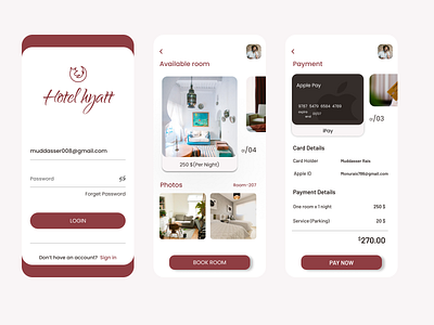 Hotel booking app 🏩 app design icon typography ui ux