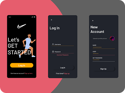 Nike fitness app (Part - 1) 💪🏿 app branding design illustrator logo typography ui ux vector