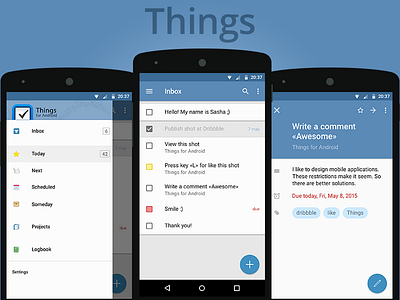 Things for Android android concept interface lollipop material mobile things todo ui ux