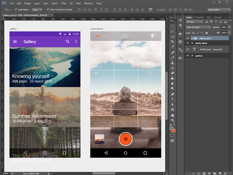 Gallery App Material Design by Sasha Reushkin on Dribbble
