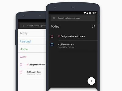 To do app - Material design android design interface lollipop material reminders todo ui