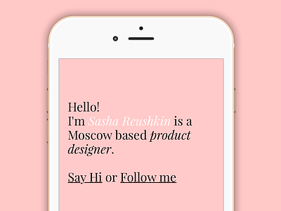 Home page hello iphone personal rose site web